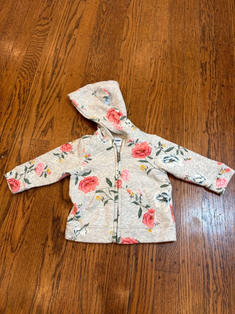 🌸 Old Navy Floral Zip Hoodie with Ears |‎ 3–6 Months 🌸
